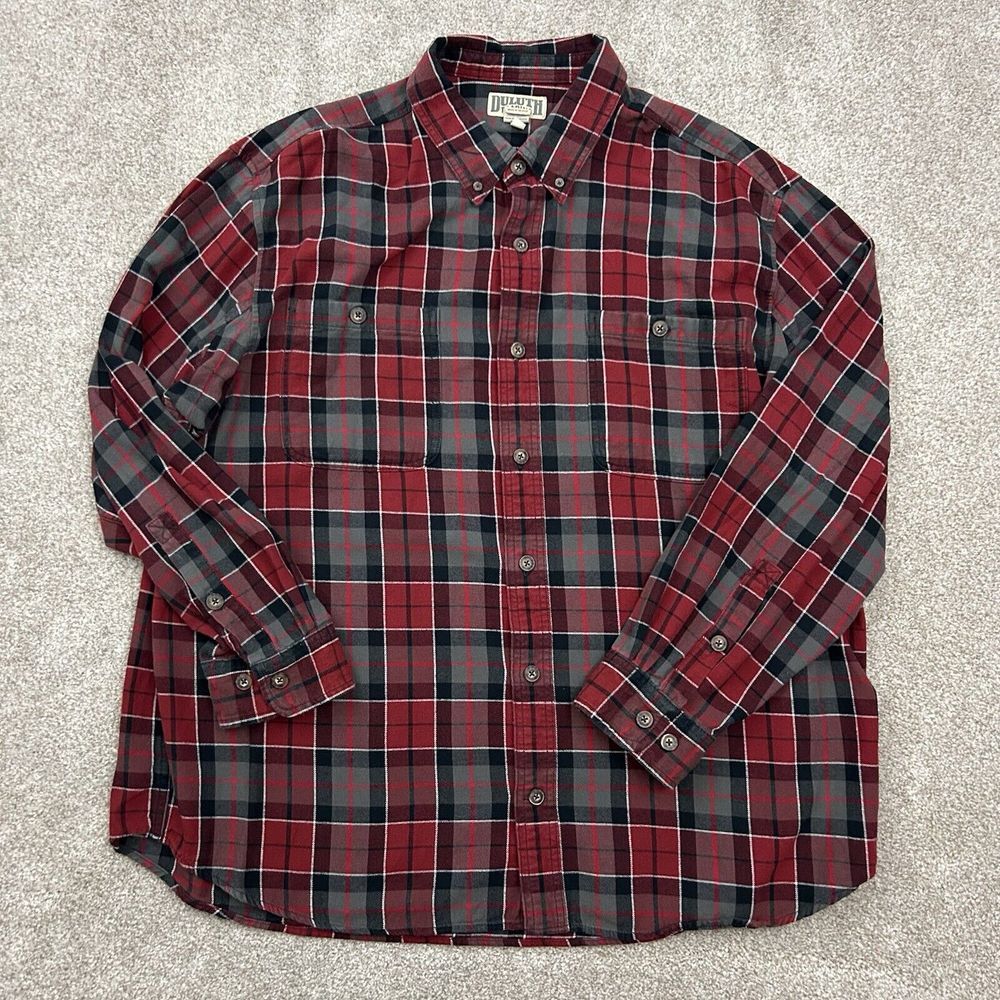 Duluth Trading Men's Size 2XL Long Sleeve Multicolor Button Front Flannel Shirt - Picture 2 of 8